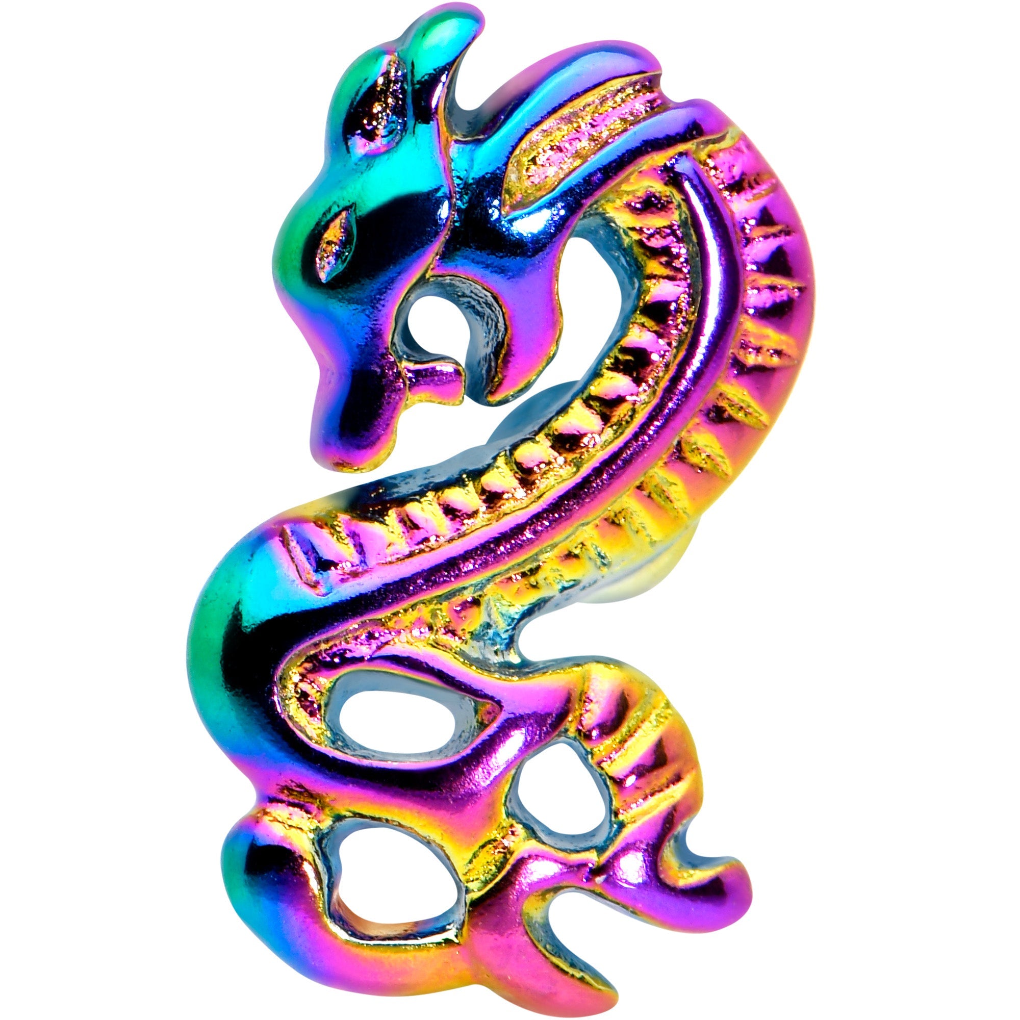 BodyCandy Rainbow Titanium Anodized 3-D Dragon  Barbell Tongue Ring — alternative angle