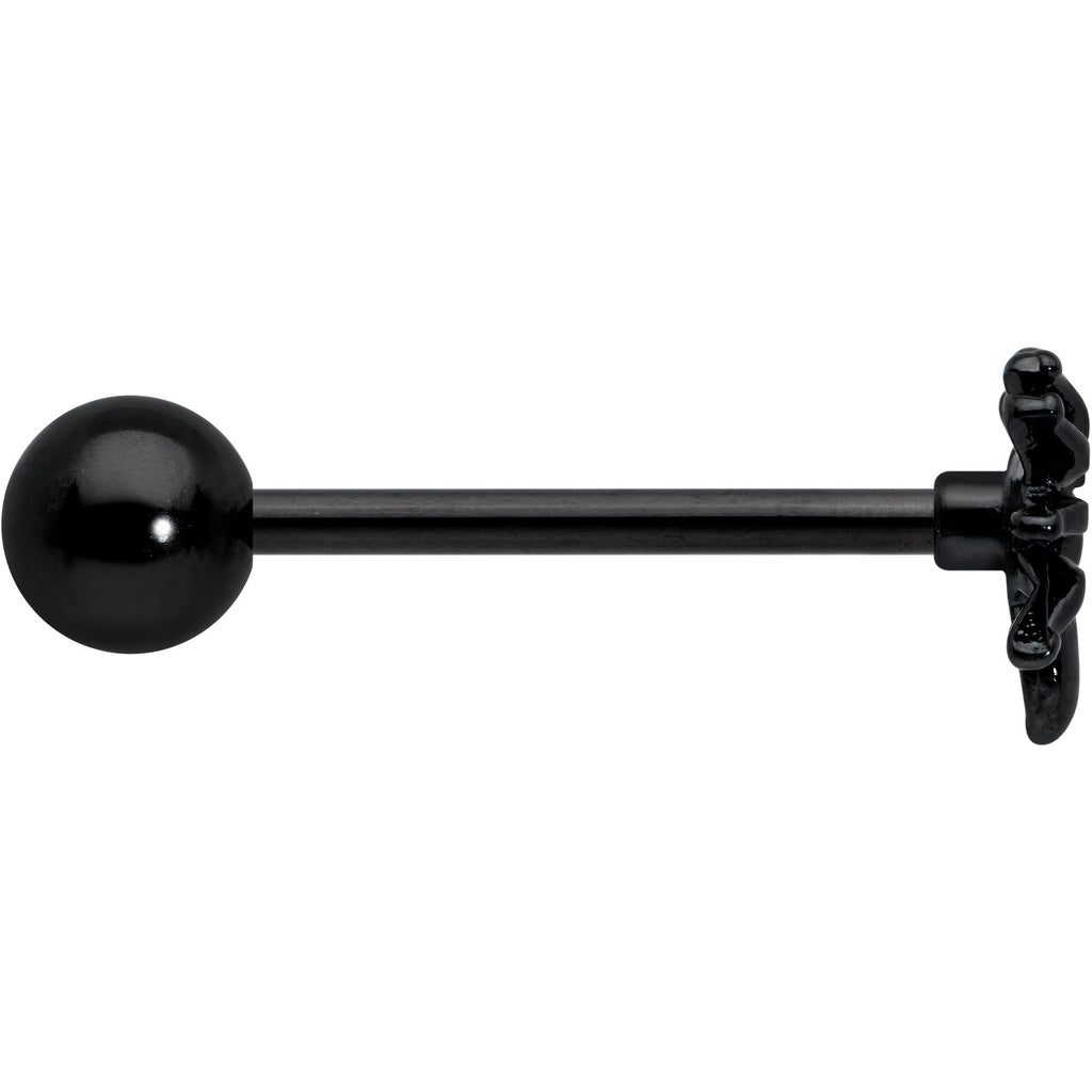 BodyCandy Black Titanium Anodized 3-D Spider Barbell Tongue Ring — lifestyle context