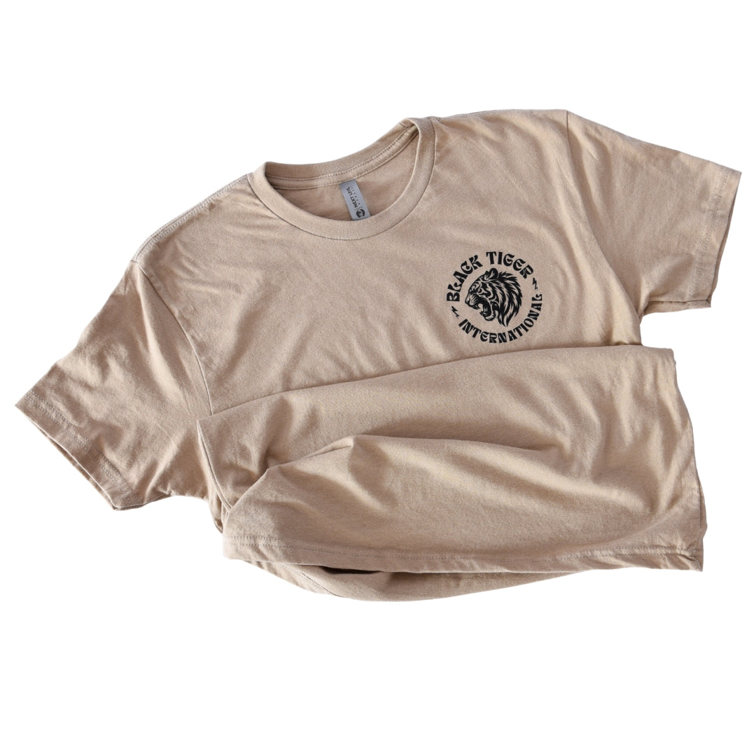 Black Tiger International Tomahawk Tiger Tee Shirt — lifestyle context