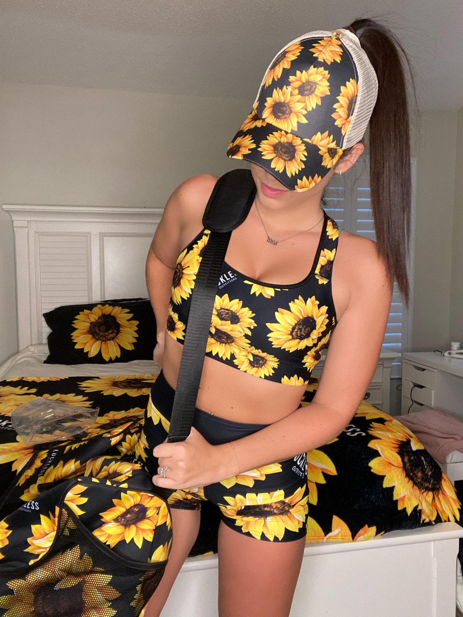 Luckless Outfitters Sunflower Sports Bra — side view