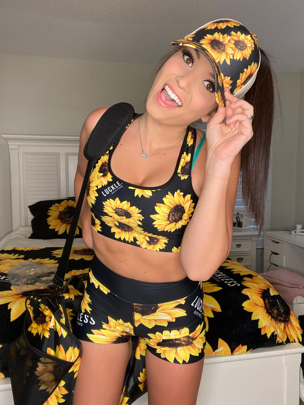 Luckless Outfitters Sunflower Sports Bra — lifestyle context