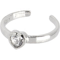 BodyCandy Sterling Silver 925 Cubic Zirconia Heart Toe Ring — main product shot