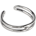 BodyCandy Sterling Silver 925 Cubic Zirconia Duo Band Toe Ring — main product shot