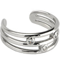 BodyCandy Sterling Silver 925 Cubic Zirconia Trio Band Toe Ring — main product shot