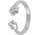 BodyCandy Sterling Silver 925 Cubic Zirconia Paved Flower Toe Ring — main product shot