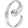BodyCandy Sterling Silver 925 Cubic Zirconia Solitaire Flare Toe Ring - Size 5 — main product shot