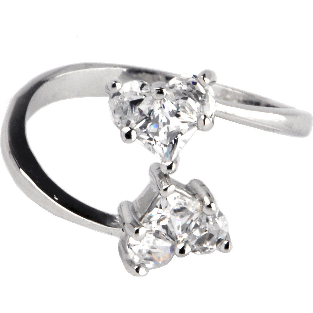 BodyCandy Sterling Silver 925 Cubic Zirconia Solitaire Heart Toe Ring — main product shot