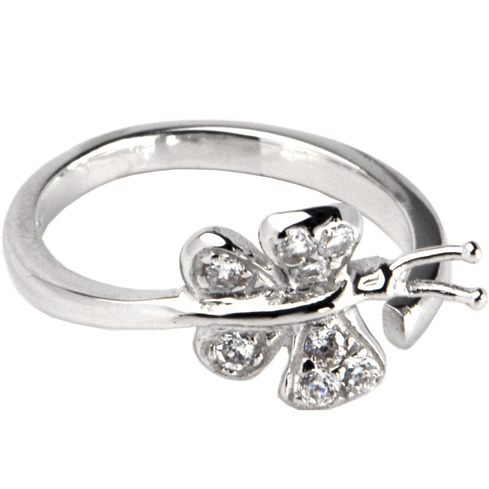 BodyCandy Sterling Silver 925 Cubic Zirconia Paved Butterfly Toe Ring — main product shot
