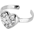 BodyCandy Sterling Silver 925 Cubic Zirconia Encrusted Heart Toe Ring — main product shot