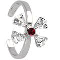 BodyCandy Sterling Silver 925 Cubic Zirconia Ruby Red Butterfly Toe Ring — main product shot