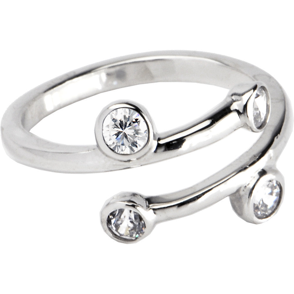 BodyCandy Sterling Silver 925 Cubic Zirconia Spiral Toe Ring — main product shot