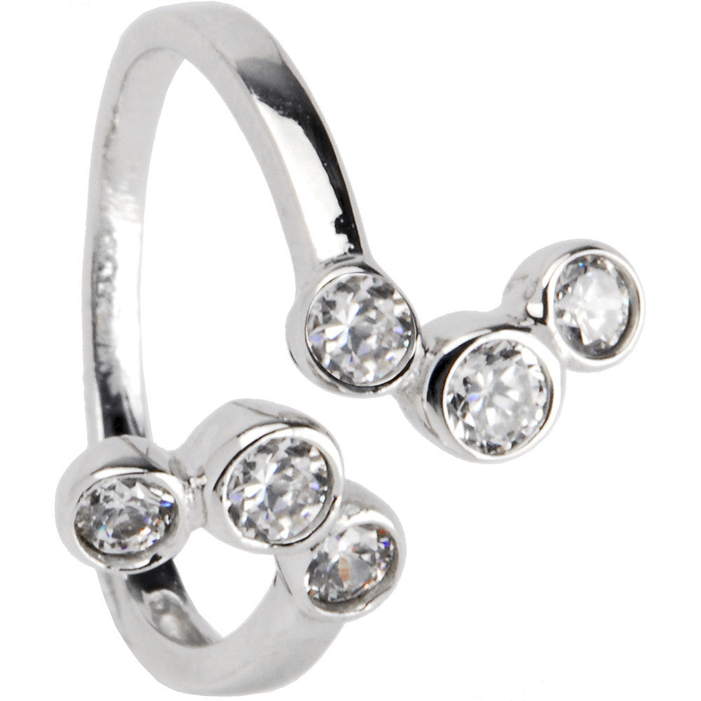 BodyCandy Sterling Silver 925 Cubic Zirconia Bubbles toe Ring — main product shot