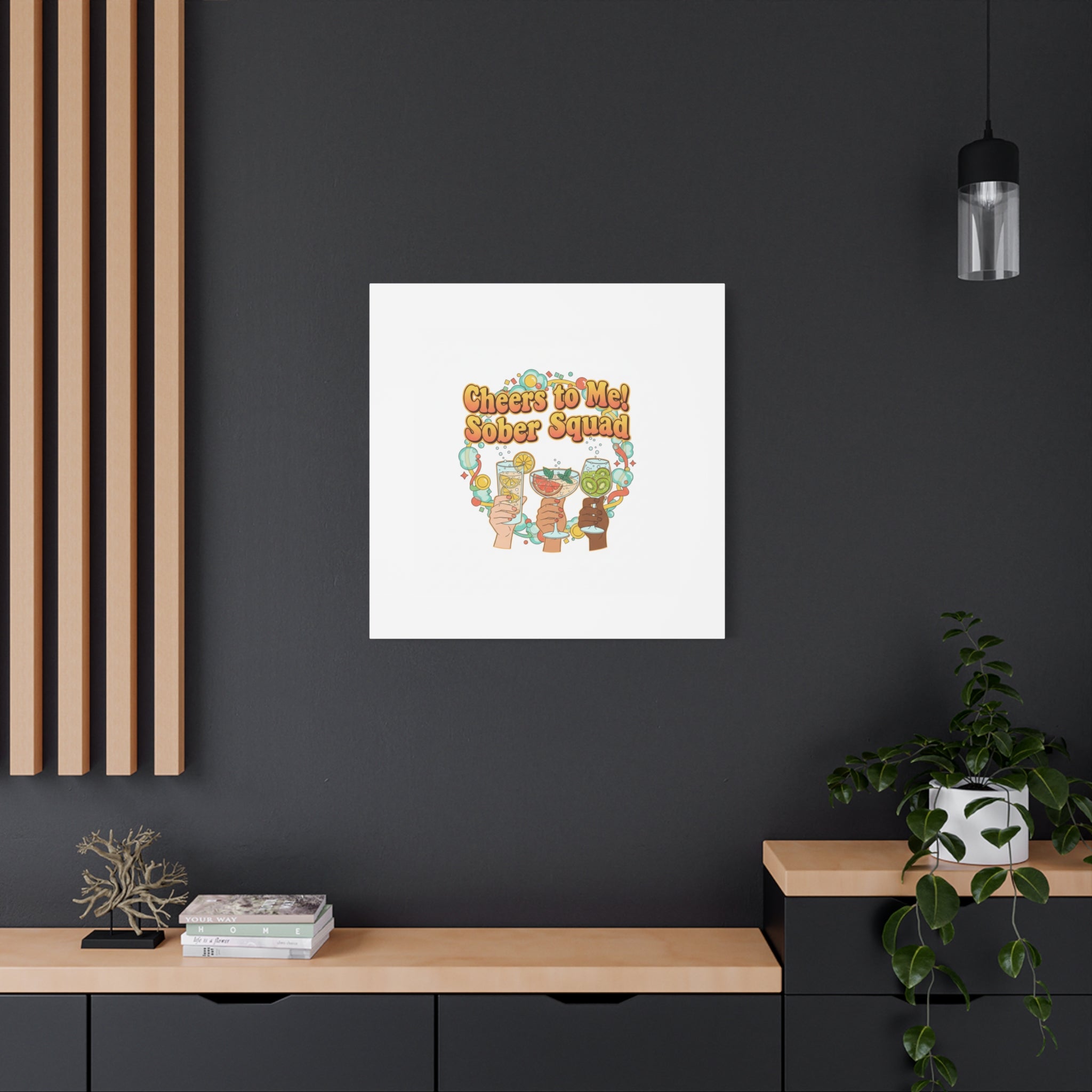 Cheers to Me Sober Squad Canvas | Dry January Mocktail Art