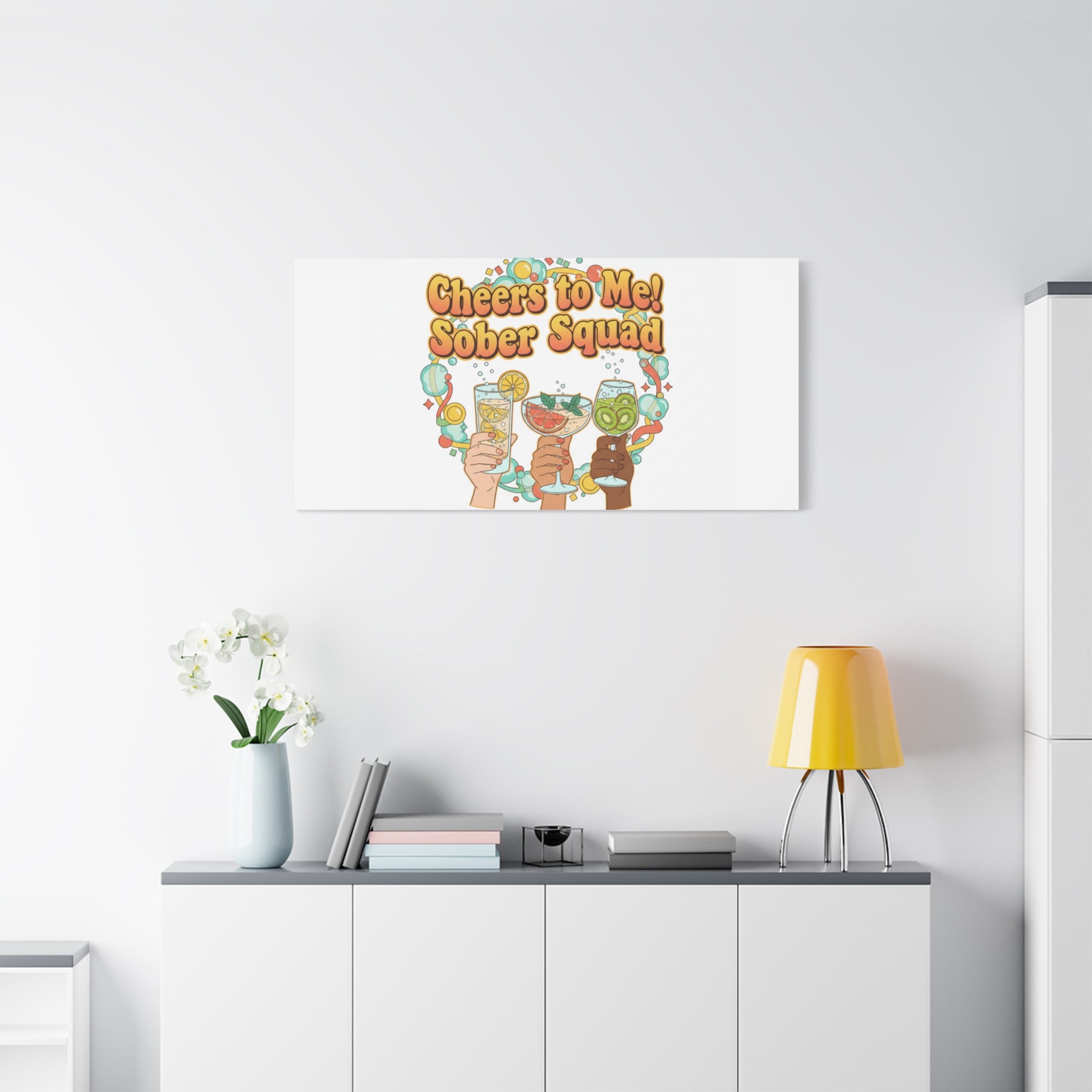 Cheers to Me Sober Squad Canvas | Dry January Mocktail Art