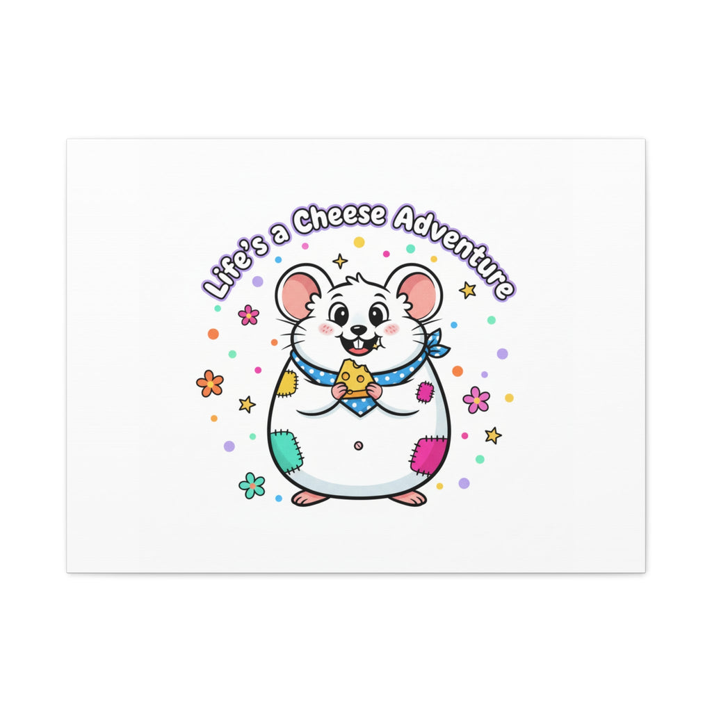 Life's a Cheese Adventure Canvas | Rodent-Core rat art print
