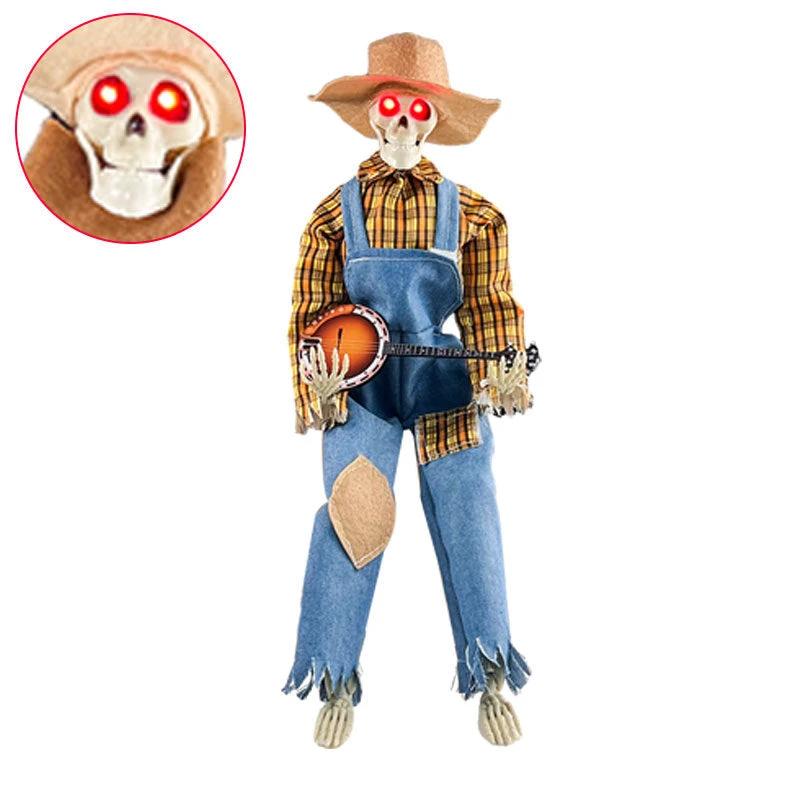 Light-Up Guitarist Skeleton: Spooky Halloween Decoration