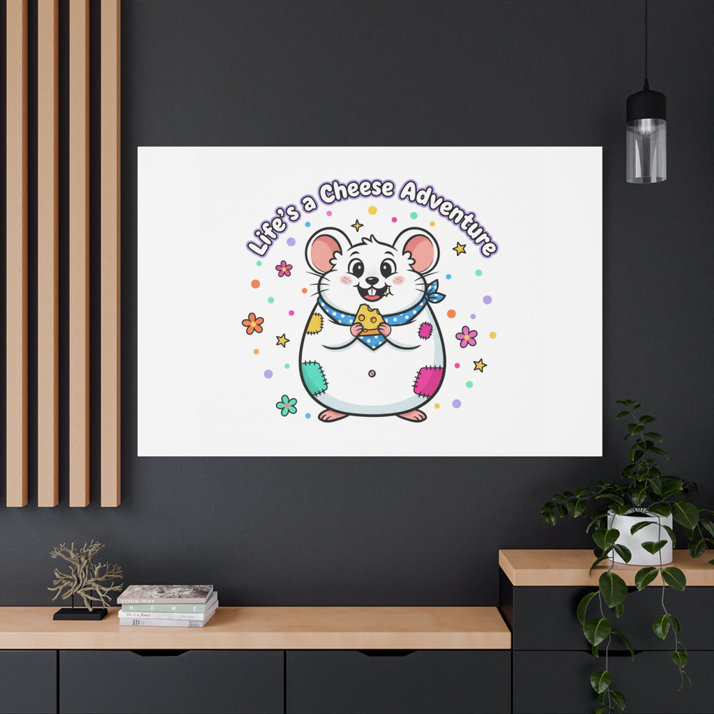 Life's a Cheese Adventure Canvas | Rodent-Core rat art print