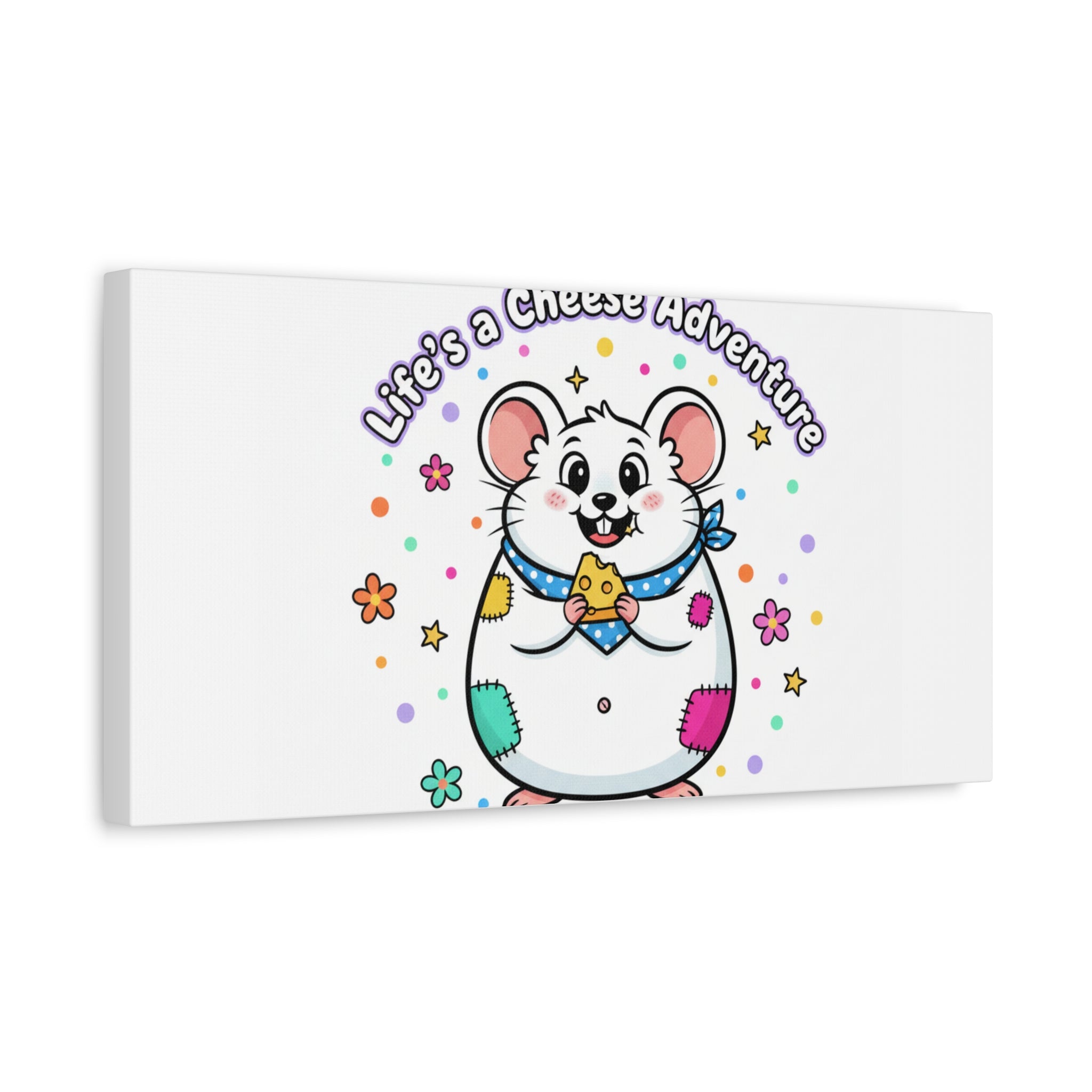 Life's a Cheese Adventure Canvas | Rodent-Core rat art print