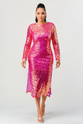 Radiant Sequin Ombre Midi Dress