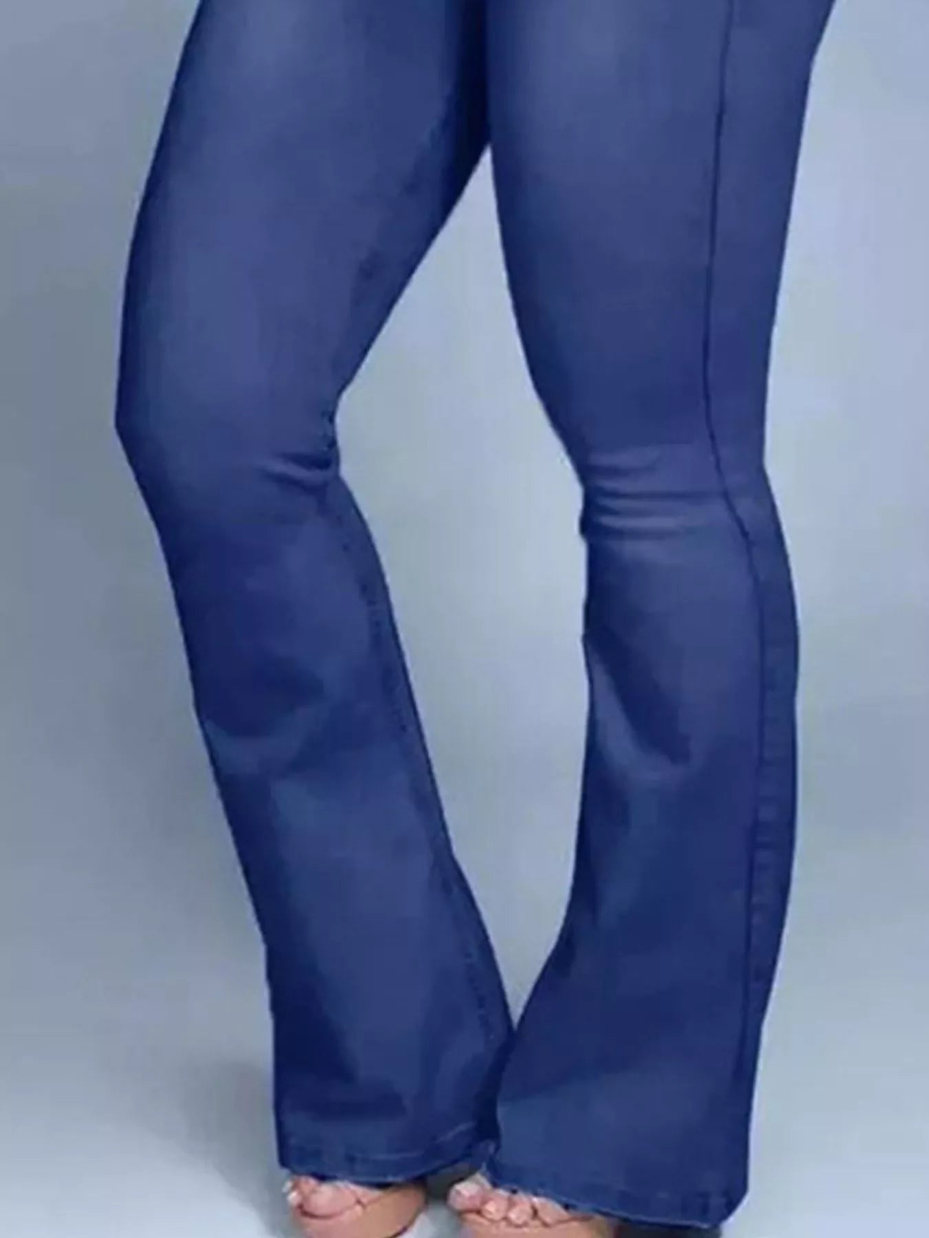 Full Size Wash High-Waisted Flare Jeans Plus Size
