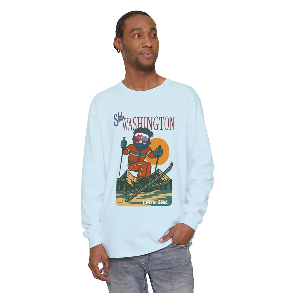 Ski Washington - Life is Dead Mountain Collection Garment-Dyed Long Sleeve T-Shirt