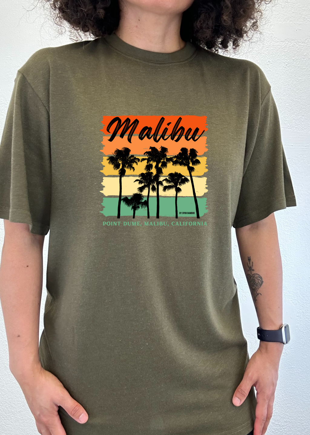 Spun Bamboo Malibu Unisex Bamboo Viscose/Organic Cotton Short Sleeve Graphic T-Shirt — lifestyle context