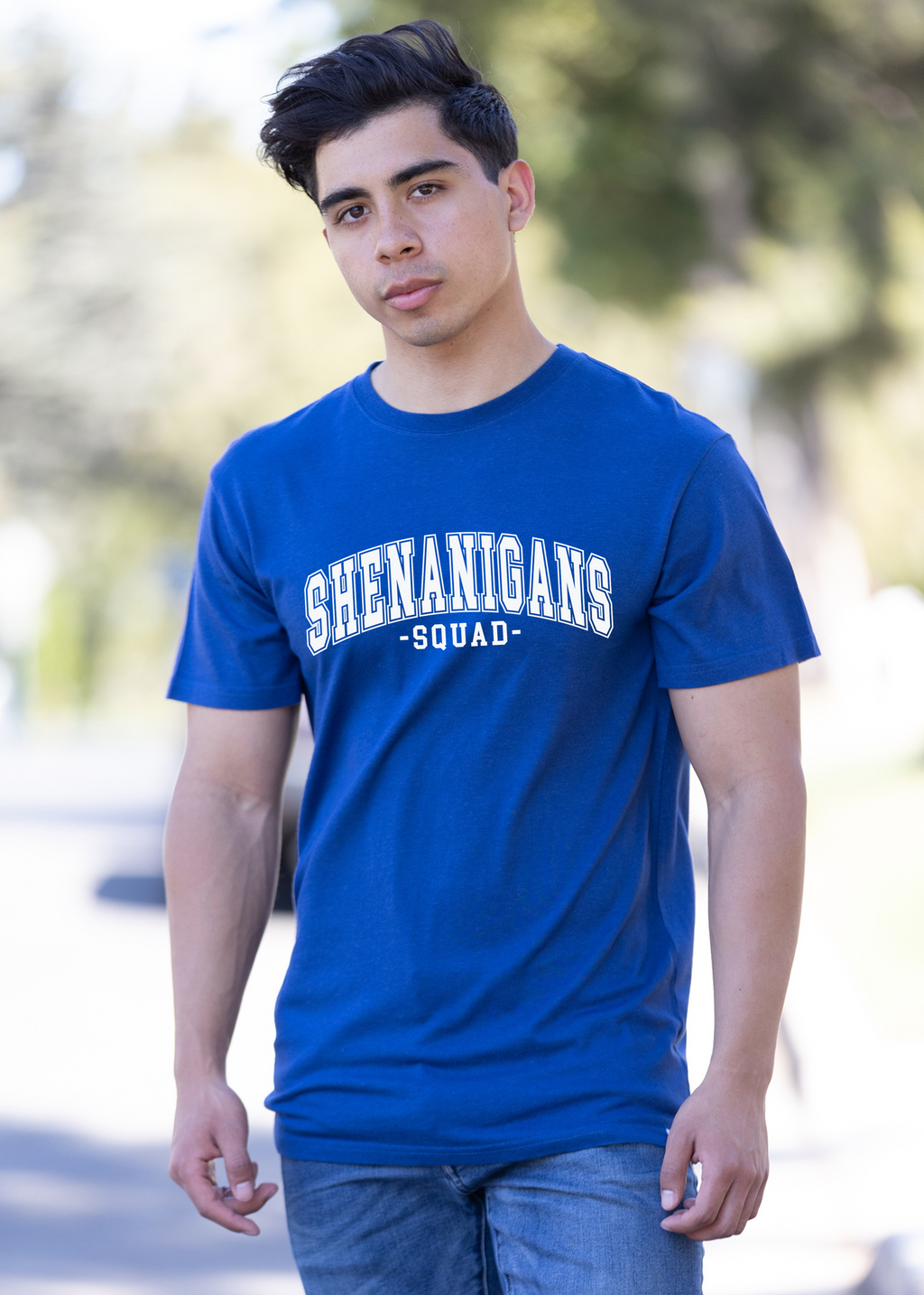 Spun Bamboo Shenanigans Squad Unisex Bamboo/Cotton Graphic T-Shirt — feature highlight