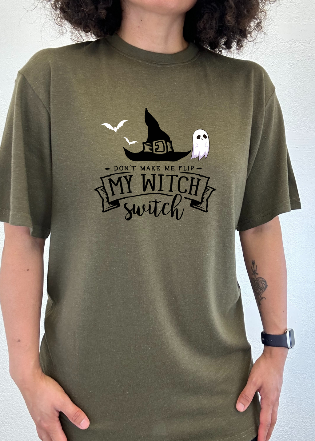 Spun Bamboo My Witch Unisex Bamboo Viscose/Organic Cotton Short Sleeve Graphic T-Shirt — lifestyle context