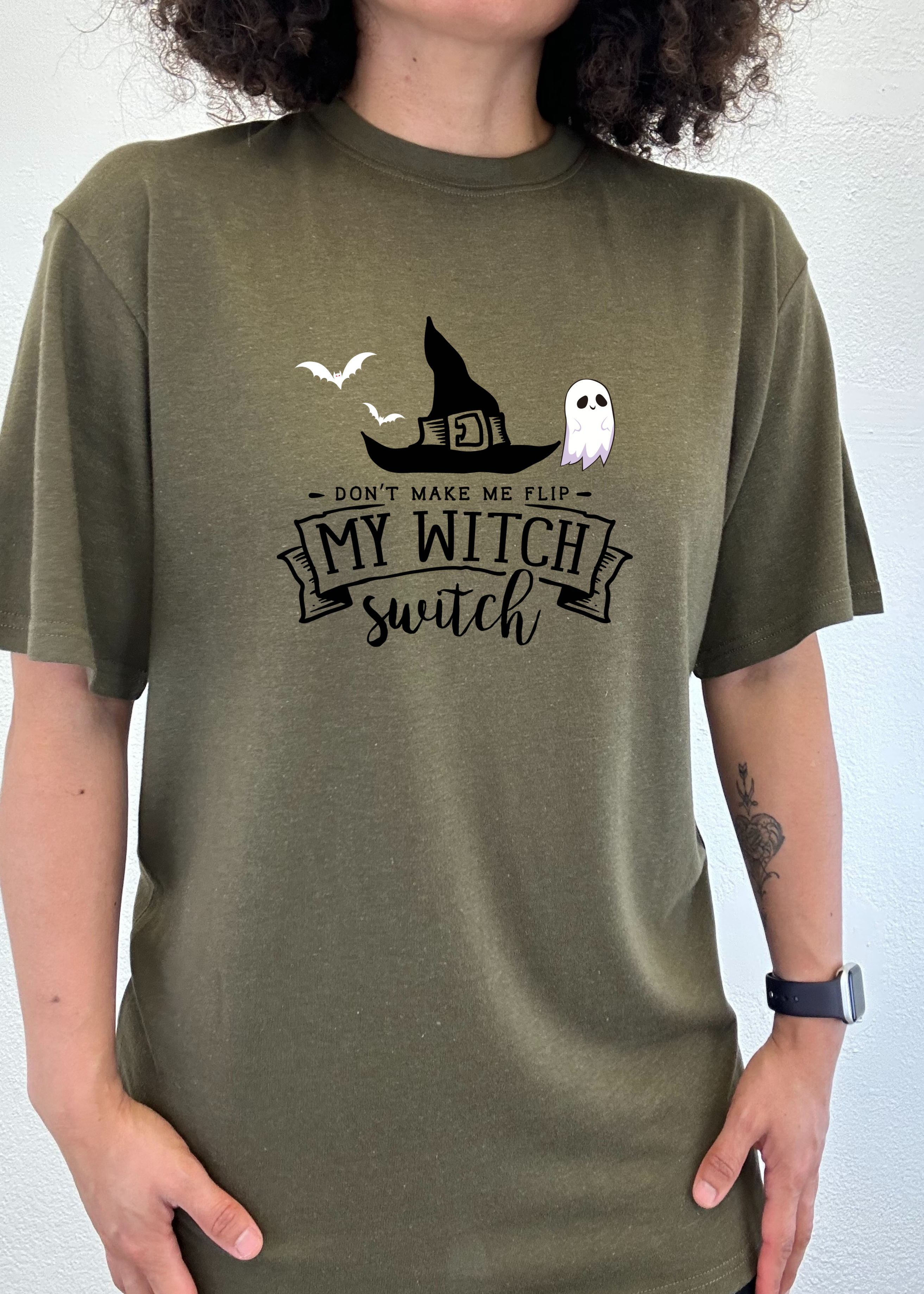 Spun Bamboo My Witch Unisex Bamboo Viscose/Organic Cotton Short Sleeve Graphic T-Shirt — lifestyle context