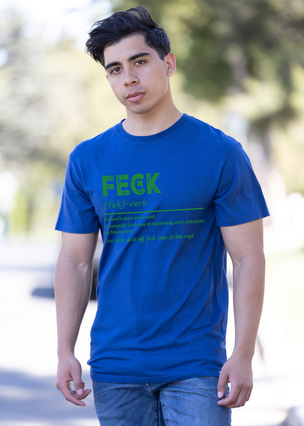 Spun Bamboo Feck Irish St Patricks Day Unisex Bamboo/Cotton Graphic T-Shirt — packaging