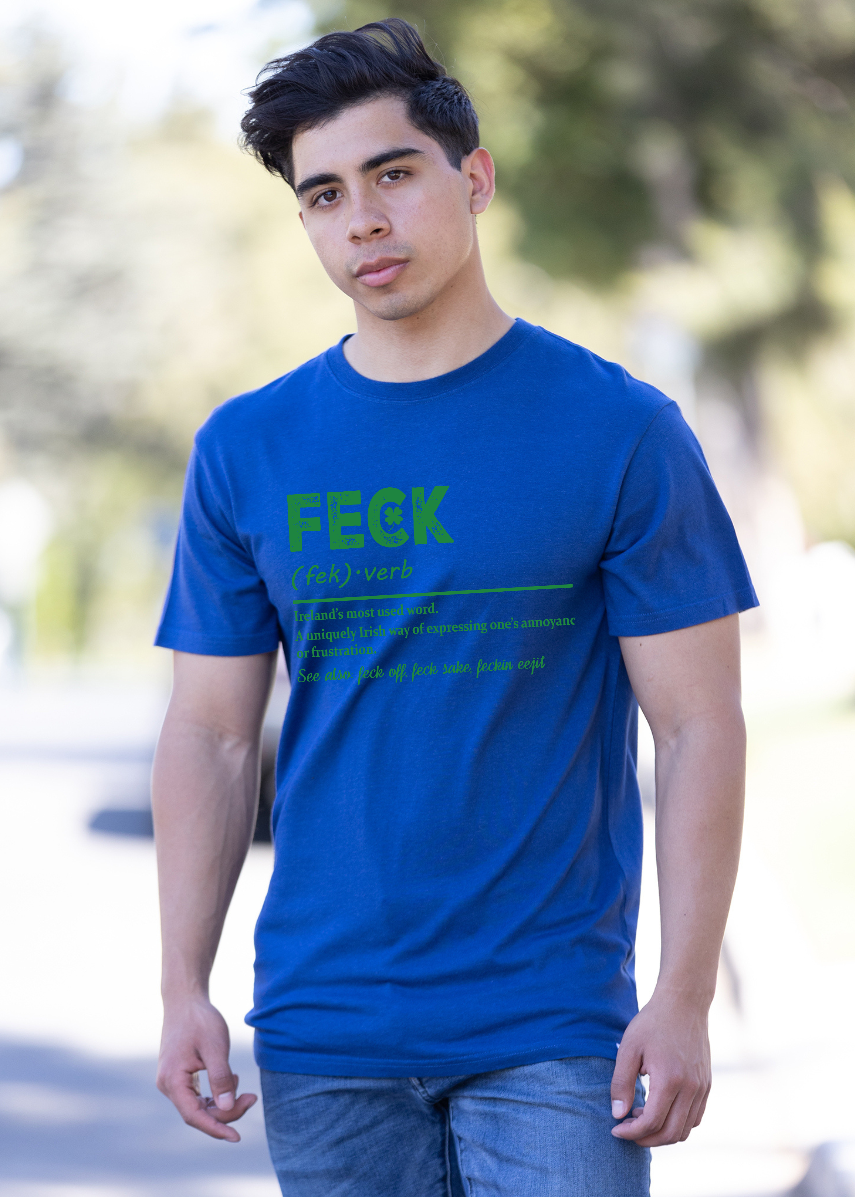 Spun Bamboo Feck Irish St Patricks Day Unisex Bamboo/Cotton Graphic T-Shirt — packaging