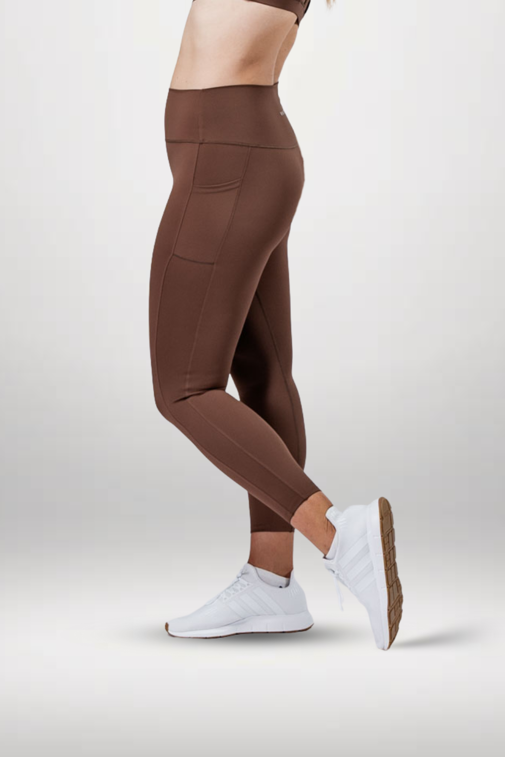 Varlo Women's SOHO Full Length High Waist Leggings (City Mocha) — side view