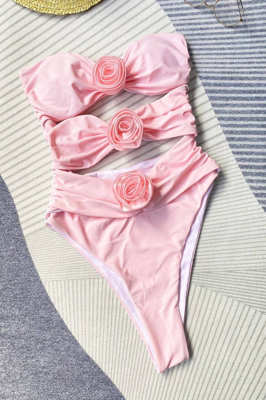 Pretty Little Patriot Pretty Little Patriot Cuteservative Pink Rose Swimsuit — Pink detail