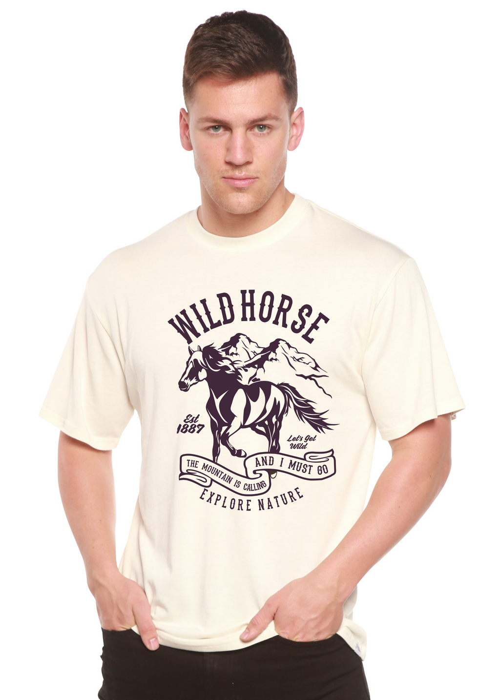 Spun Bamboo Wild Horse Spun Bamboo® Men's Bamboo Viscose/Organic Cotton Short Sleeve Graphic T-Shirt — main product shot
