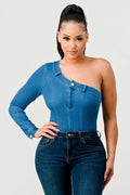 One should denim body suit