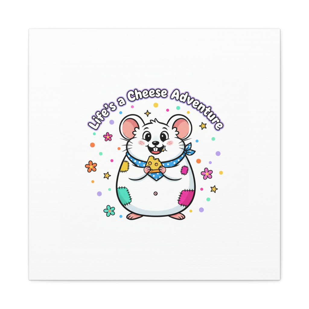 Life's a Cheese Adventure Canvas | Rodent-Core rat art print