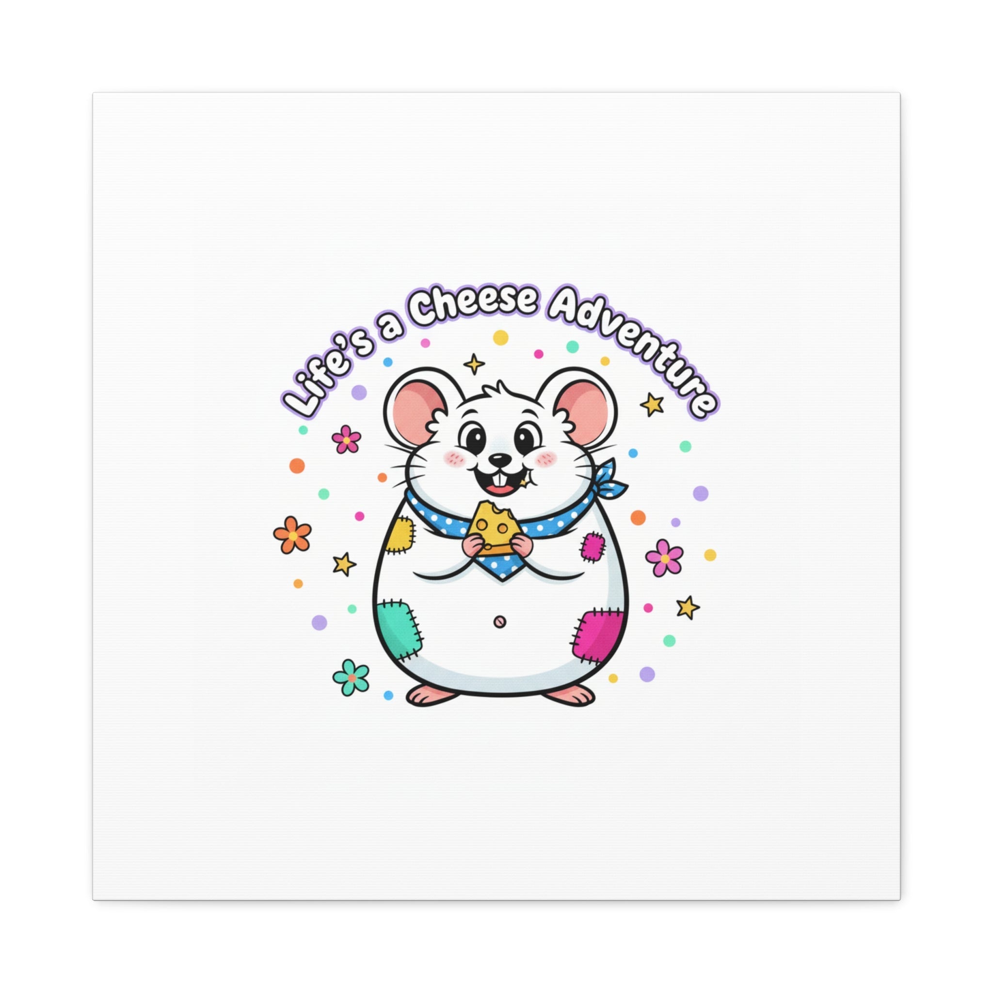 Life's a Cheese Adventure Canvas | Rodent-Core rat art print
