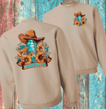 A Blessed Texas Mess Boutique Wasted on you Sunflowers Whiskey Morgan Wallen Bleached Shirts — main product shot