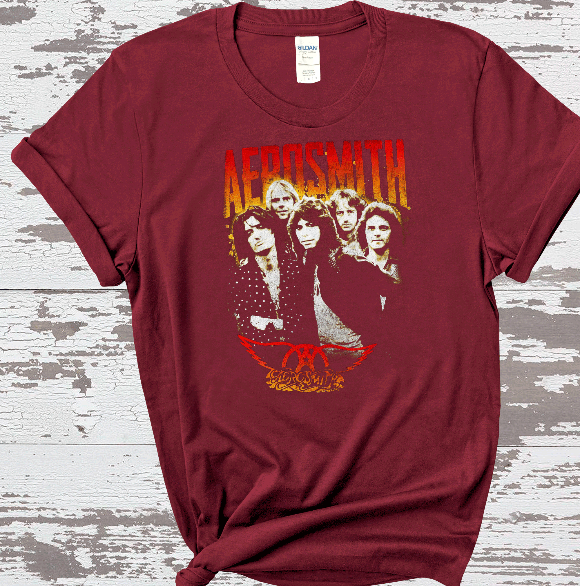 A Blessed Texas Mess Boutique Aerosmith Retro Classic Rock vintage band Sweatshirts, rock tshirt, band tee,… — construction detail