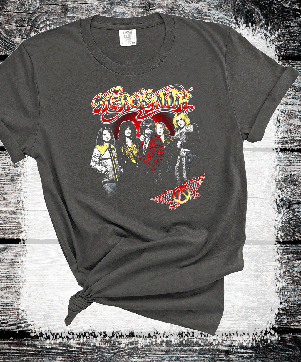 A Blessed Texas Mess Boutique Aerosmith Retro Classic Rock vintage band Sweatshirts, rock tshirt, band tee,… — construction detail