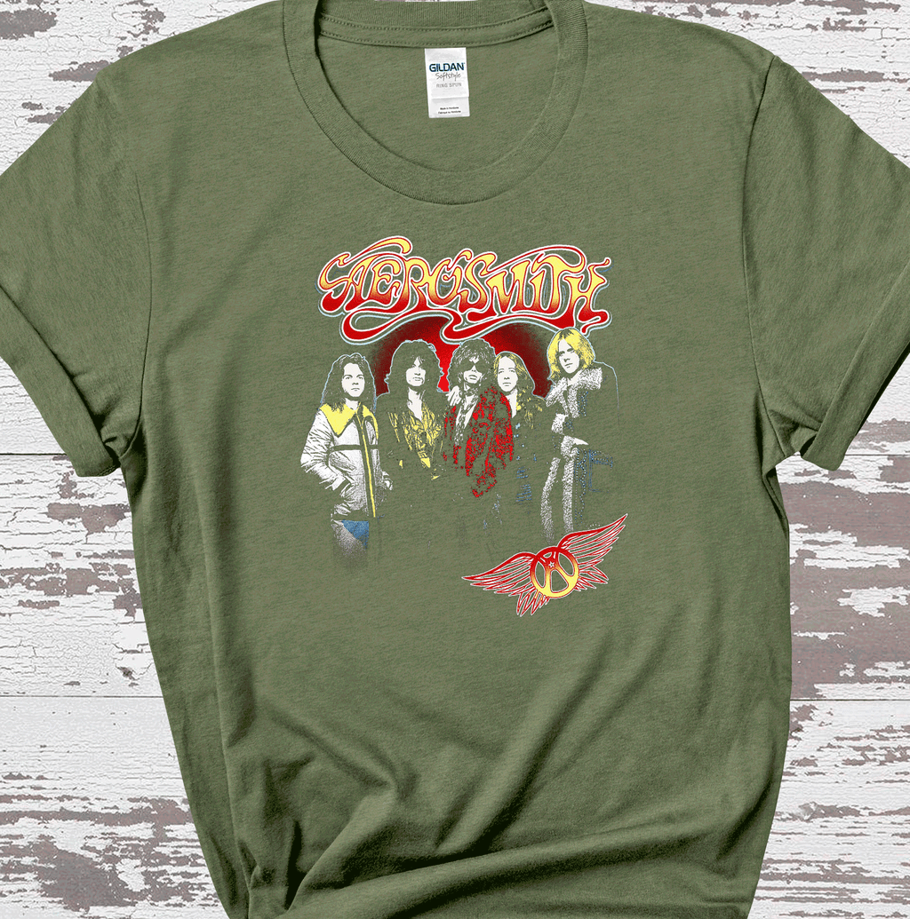 A Blessed Texas Mess Boutique Aerosmith Retro Classic Rock vintage band Sweatshirts, rock tshirt, band tee,… — A Blessed Texas Mess Boutique branding close-up