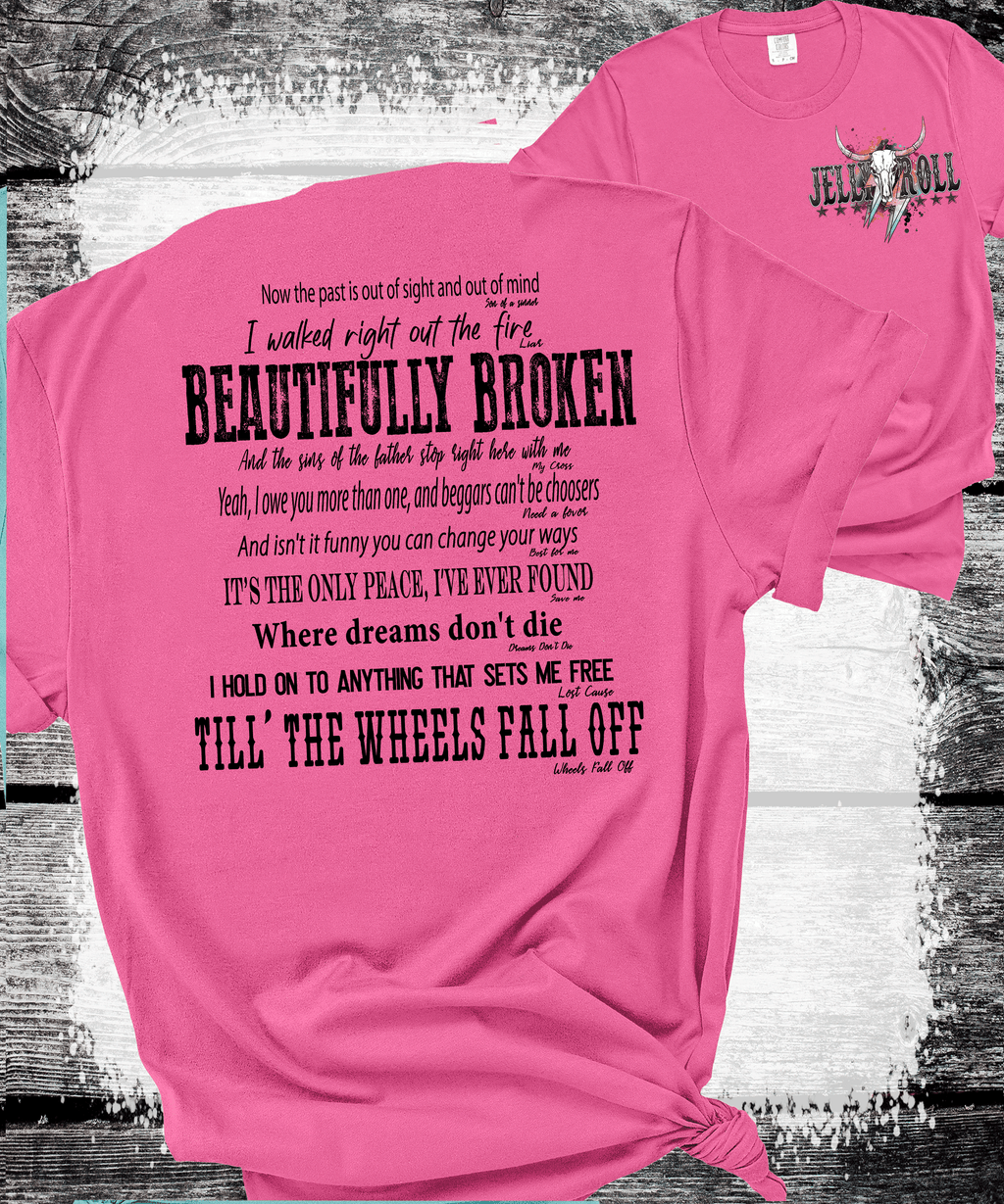 A Blessed Texas Mess Boutique Comfort Colors®  Beautifully Broken Country Music-Inspired Jelly Roll Lyrics,… — detail shot 8