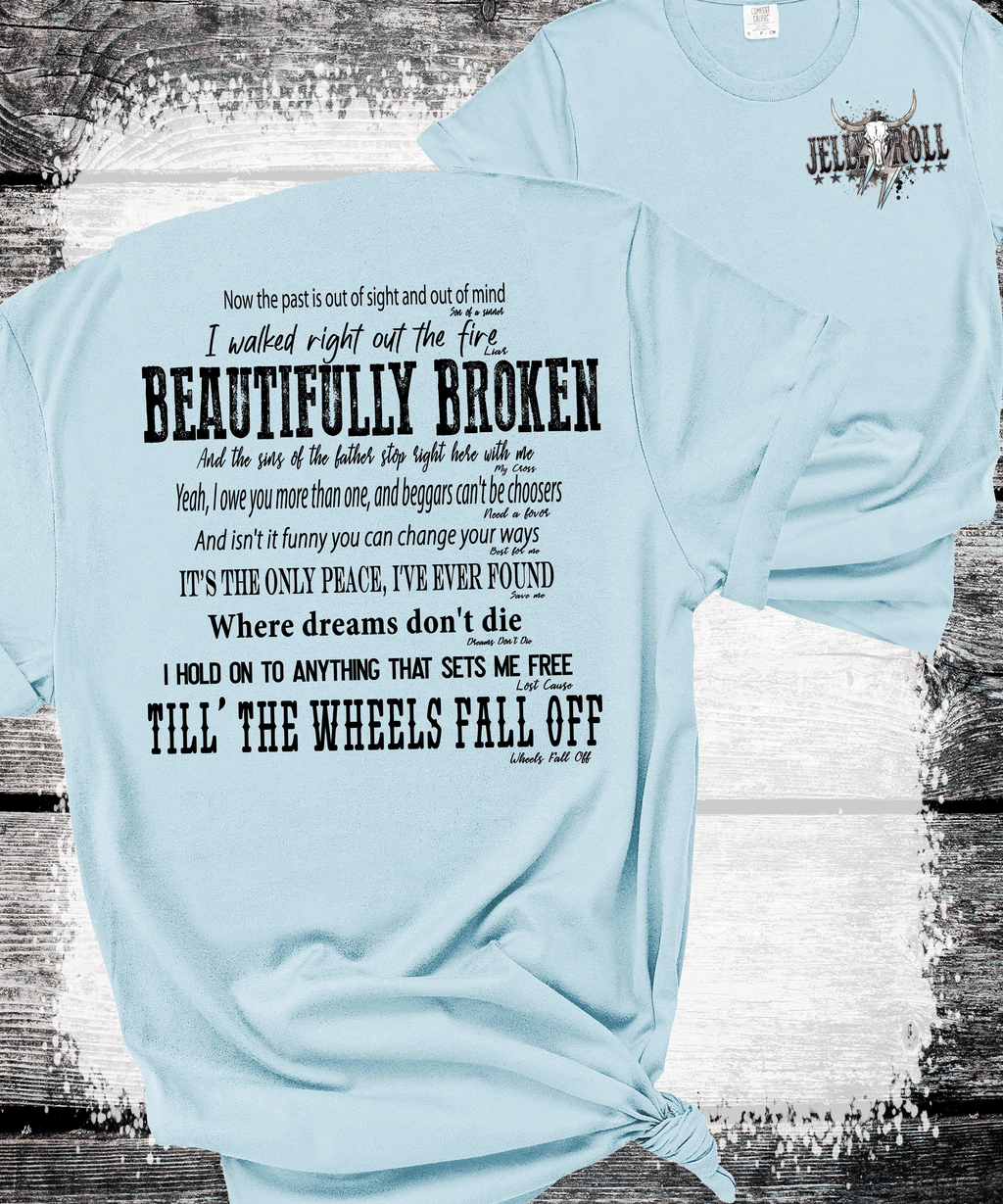 A Blessed Texas Mess Boutique Comfort Colors®  Beautifully Broken Country Music-Inspired Jelly Roll Lyrics,… — lifestyle worn / used context