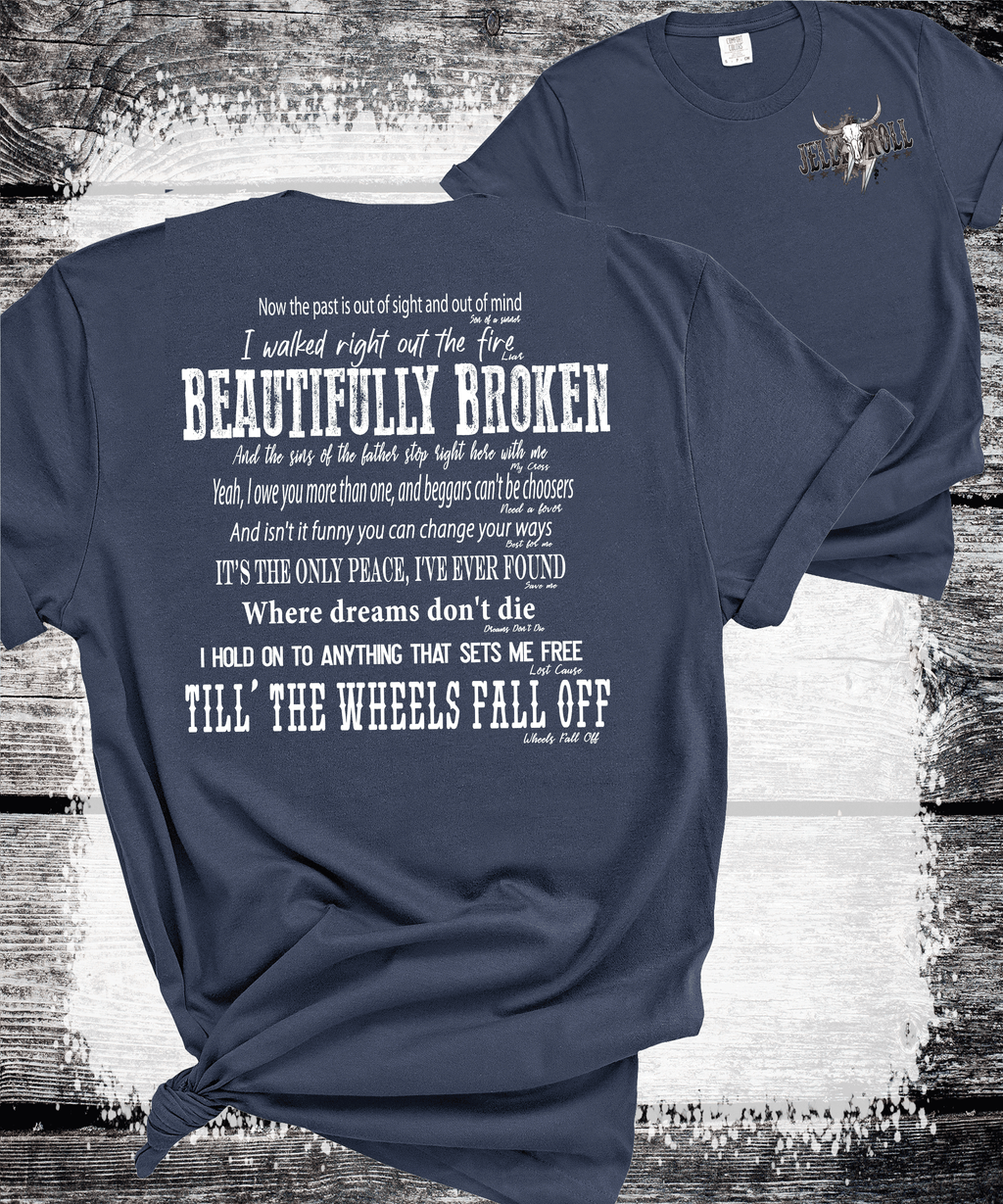 A Blessed Texas Mess Boutique Comfort Colors®  Beautifully Broken Country Music-Inspired Jelly Roll Lyrics,… — dtf / graphic shirts category context