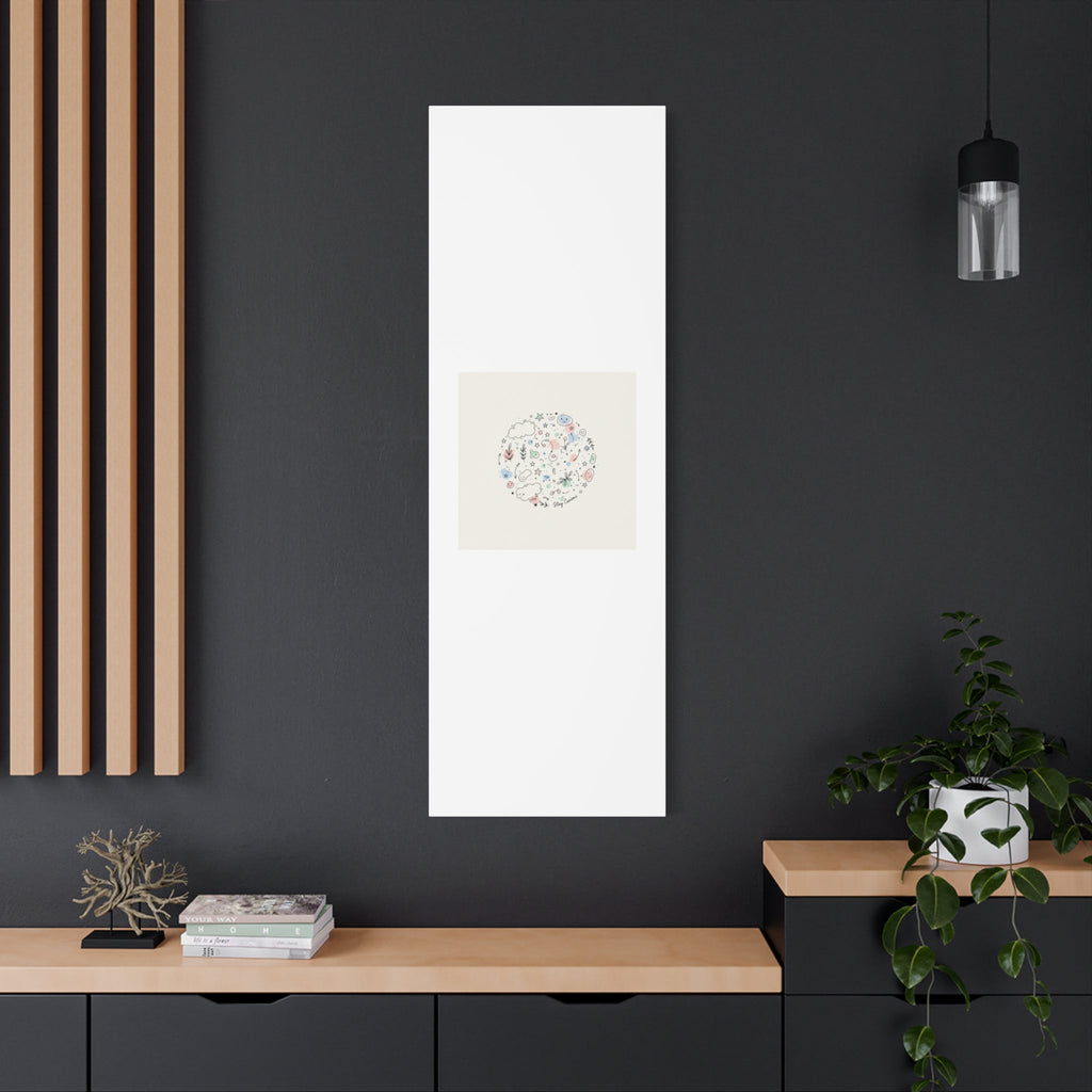 Doodle Circle Line Drawing Matte Canvas, Hand-Drawn Sketch Art