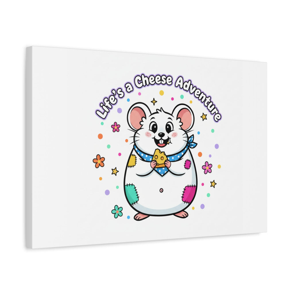 Life's a Cheese Adventure Canvas | Rodent-Core rat art print