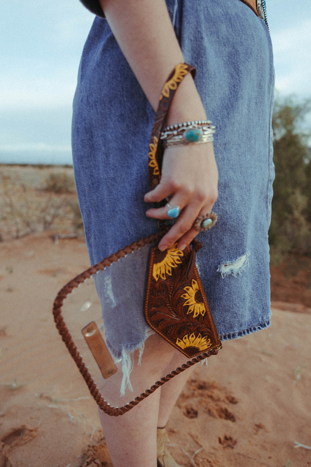 Haute Southern Hyde The Sunflower Fields Clear Bag, a Haute Southern Hyde by Beth Marie Exclusive — in-use photo