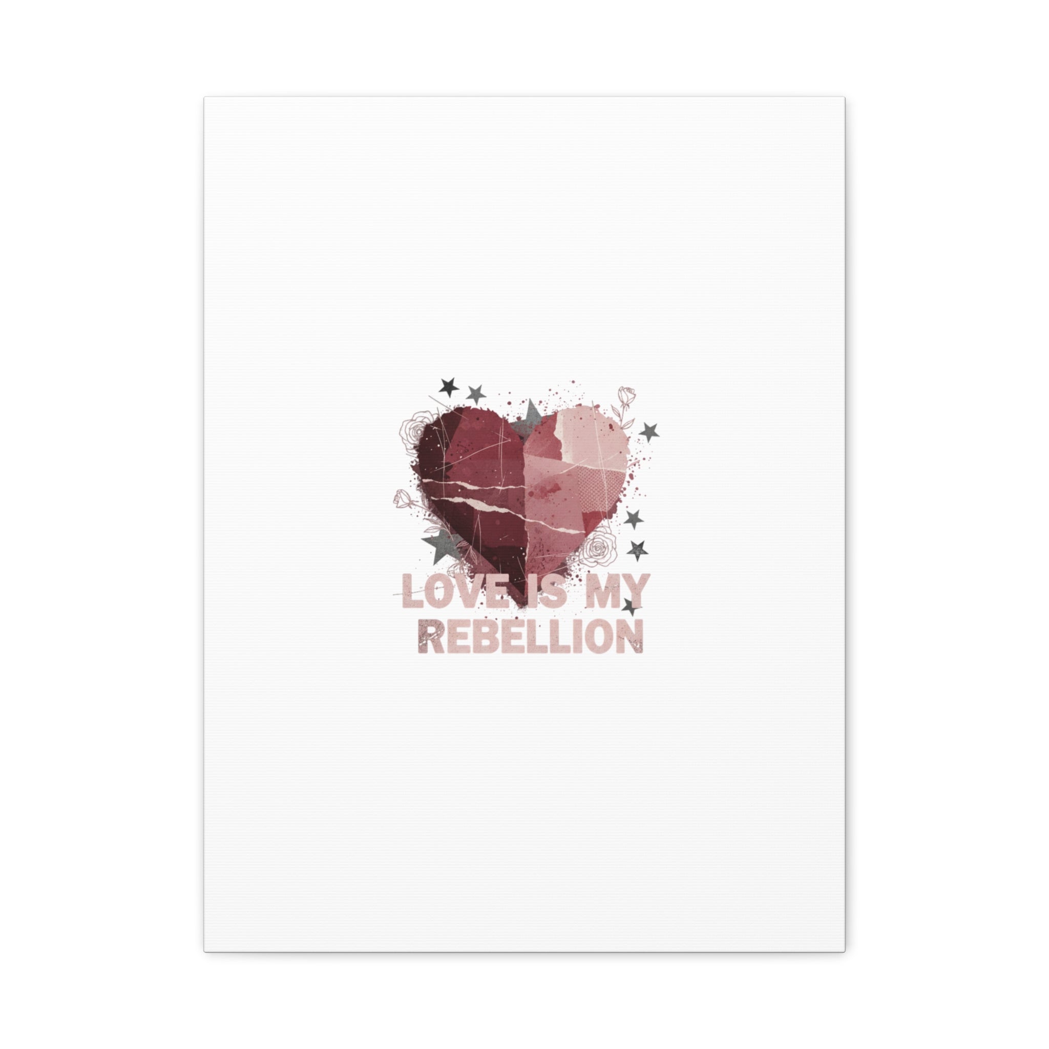 Love Is My Rebellion Canvas | Soft Grunge Hearts, Distressed Valentine Collage