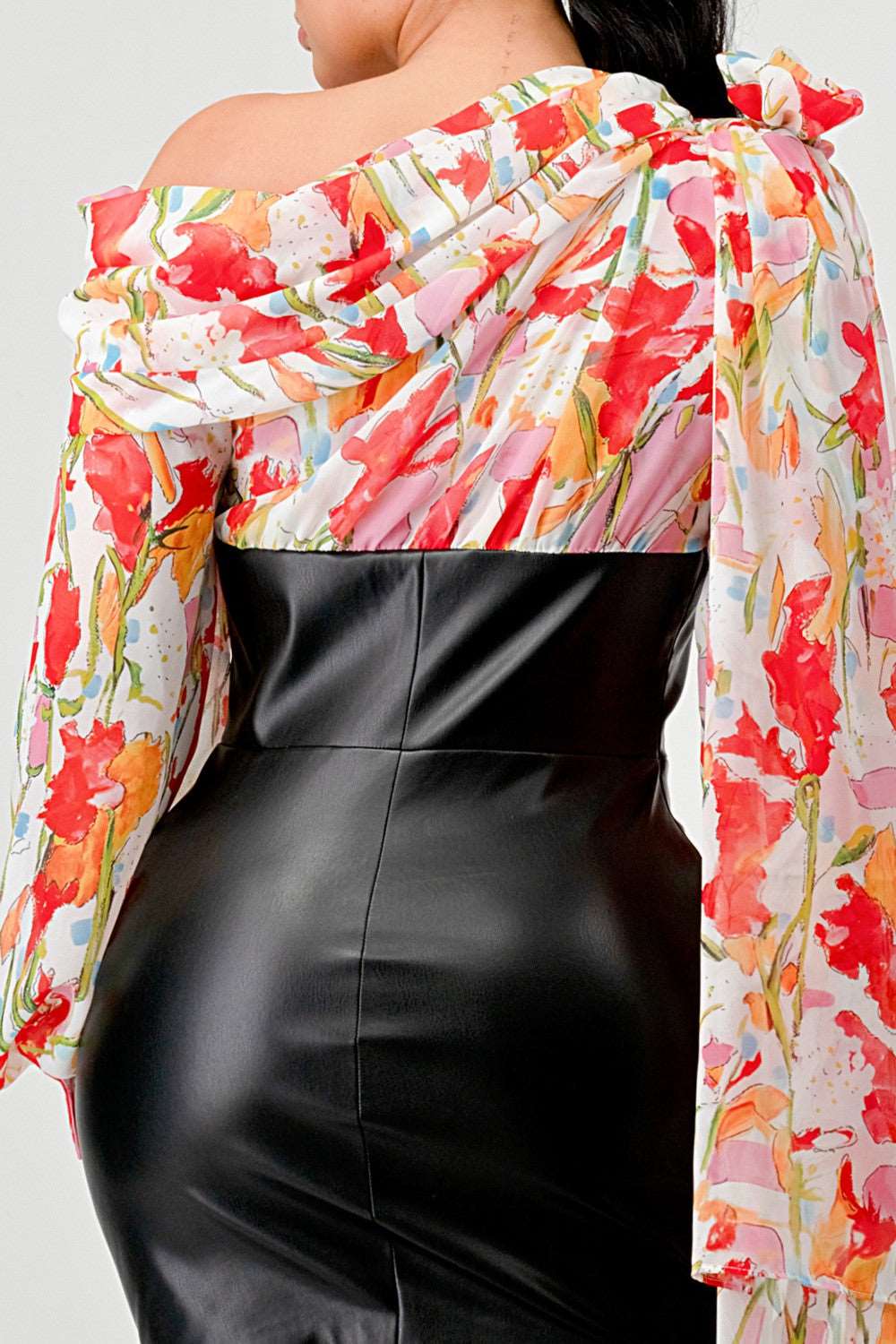 Blossom Leatherette Mini Dress