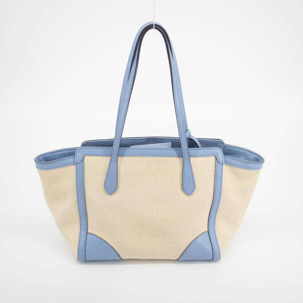 Bolt Boutique Bolt Boutique Gucci Beige x Brown Canvas Swing Tote - #1837 — lifestyle context